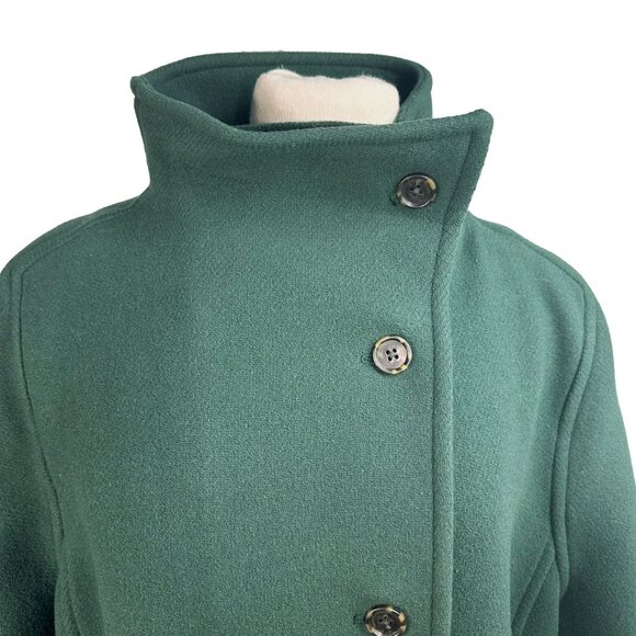 J. Crew Italian Stadium Cloth By Nello Gori, Green Wool Coat Size 16 - Picture 3 of 11